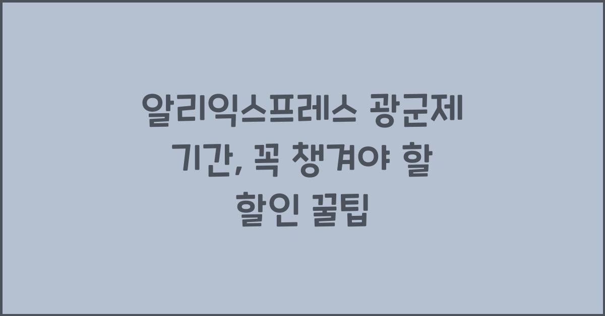 알리익스프레스 광군제 기간