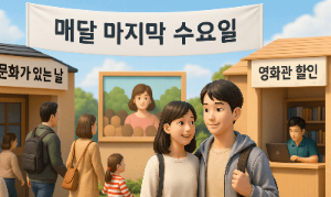 문화의 날에 영화관을 찾는 가족 및 연인의 모습