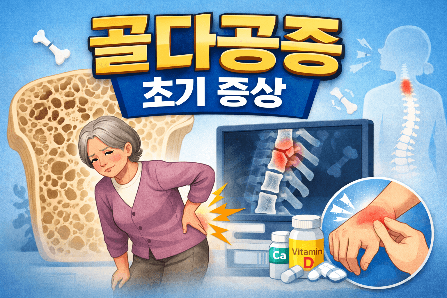 골다공증 초기 증상 7가지 – 절대 놓치면 안 되는 신호