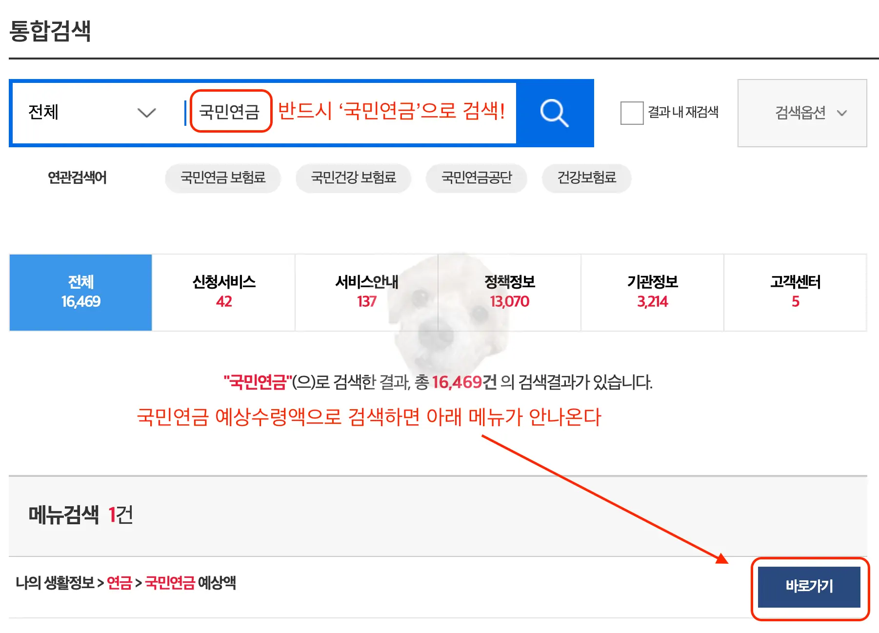 국민연금 검색하기