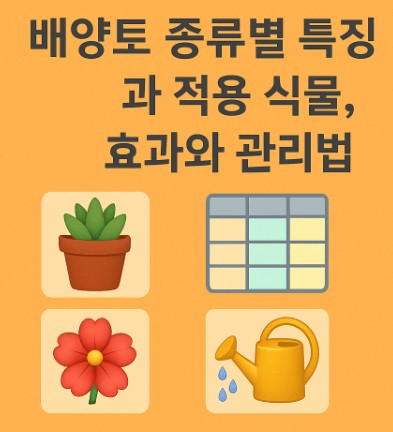 배양토 종류별 특징과 적용 식물, 효과와 관리법 사진