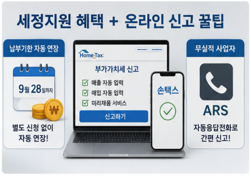 [2026년 상반기] 부가가치세 확정 신고 7월 27일까지 - 사업자 유형별 과세 기간 차이와 필수 체크리스트