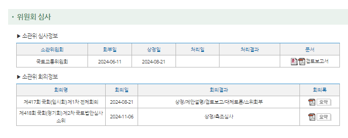 소관위 심사 검토보고서