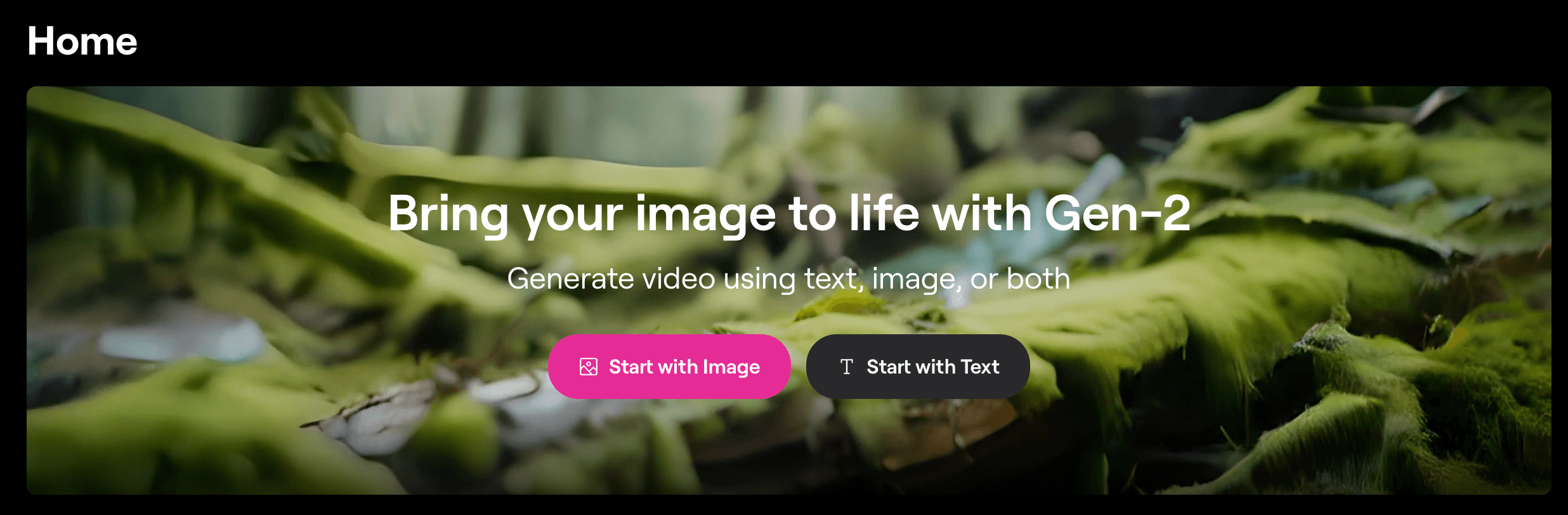 Rutway start with Image 버튼이 보이는 화면 이미지 캡쳐본