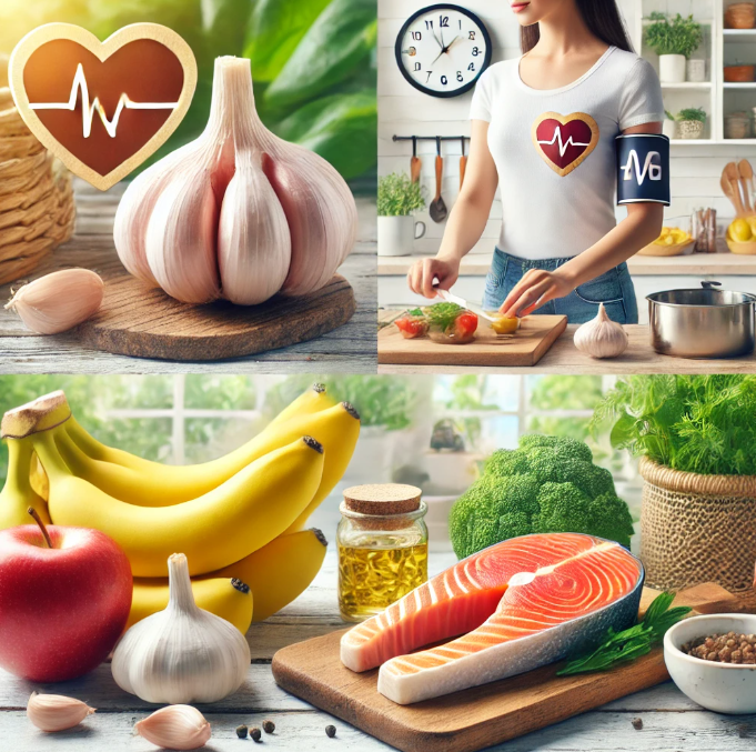 혈압관리(마늘,연어,바나나)관련 사진