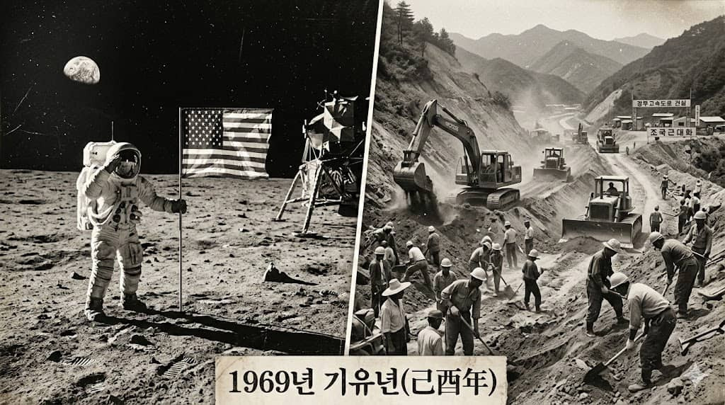 1969년 기유년 달 착륙 아폴로11호와 경부고속도로 착공 한국 경제 성장 역사