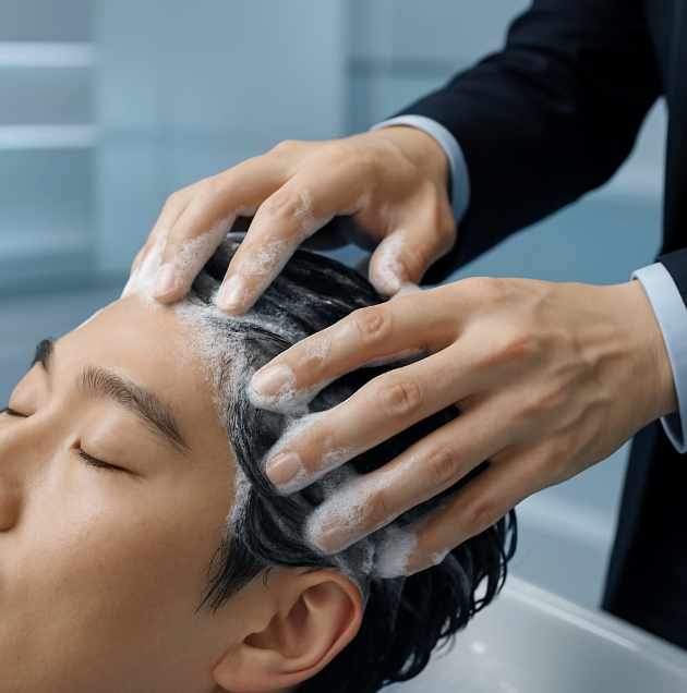 거품은 손에서, 세정은 손끝으로