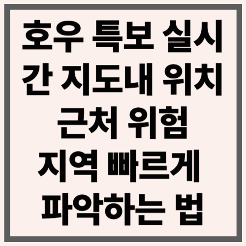 호우 특보 실시간 지도｜내 위치 근처 위험지역 빠르게 파악하는 법