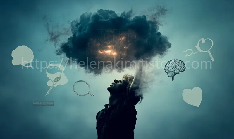 한 사람이 스트레스에 시달리는 모습