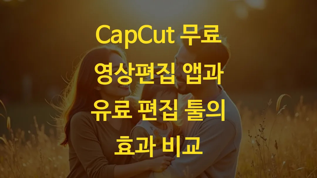 CapCut 무료 영상편집 앱과 유료 편집 툴의 효과 비교