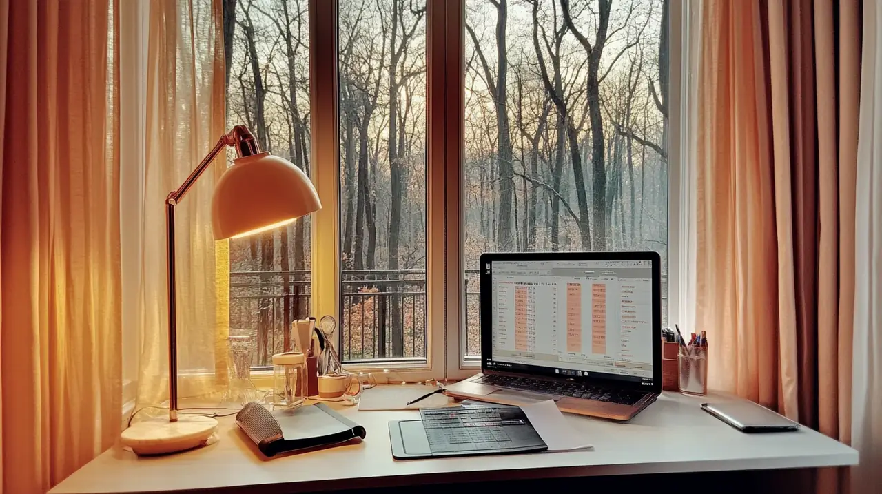 평온한 가정 내 서재 환경에서 투자자가 ETF 포트폴리오 전략을 신중히 검토하며 장기 성장 가능성을 탐색합니다. 조용한 조명이 지식과 인내의 이미지를 더합니다.