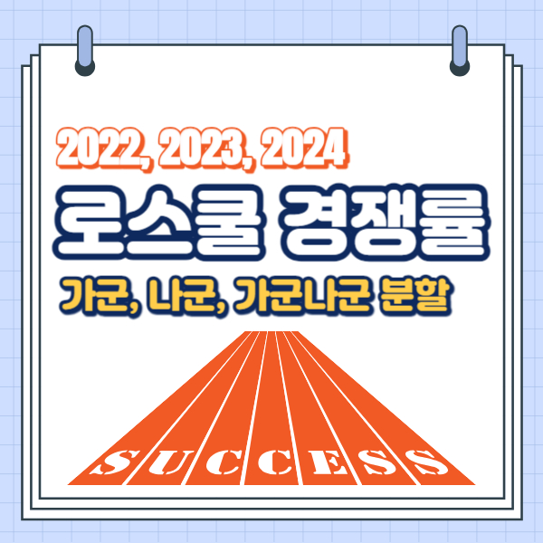 2022년, 2023년, 2024년 전국 로스쿨 경쟁률 비교 및 가군, 나군 대학