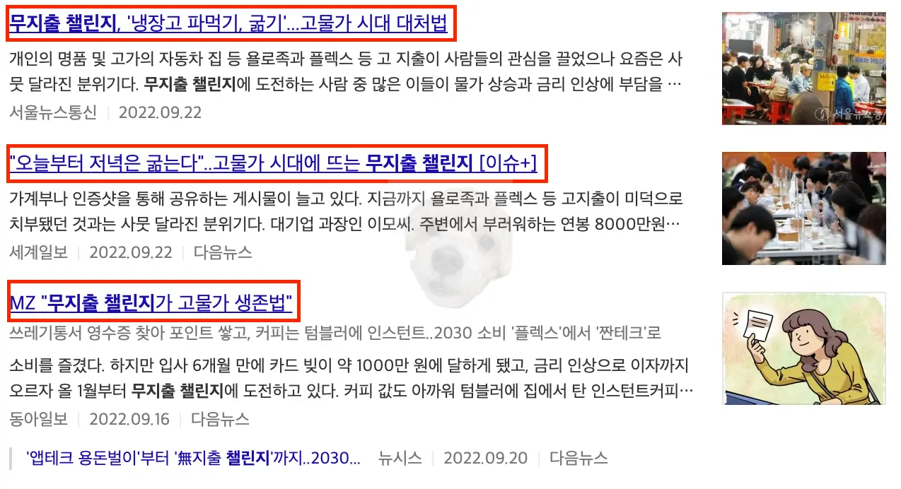 무지출 챌린지 관련 뉴스