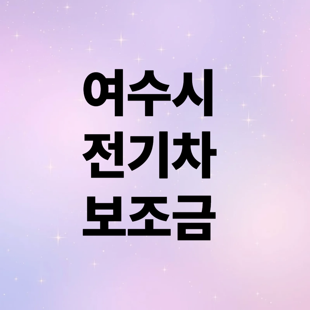 여수시 전기차 보조금