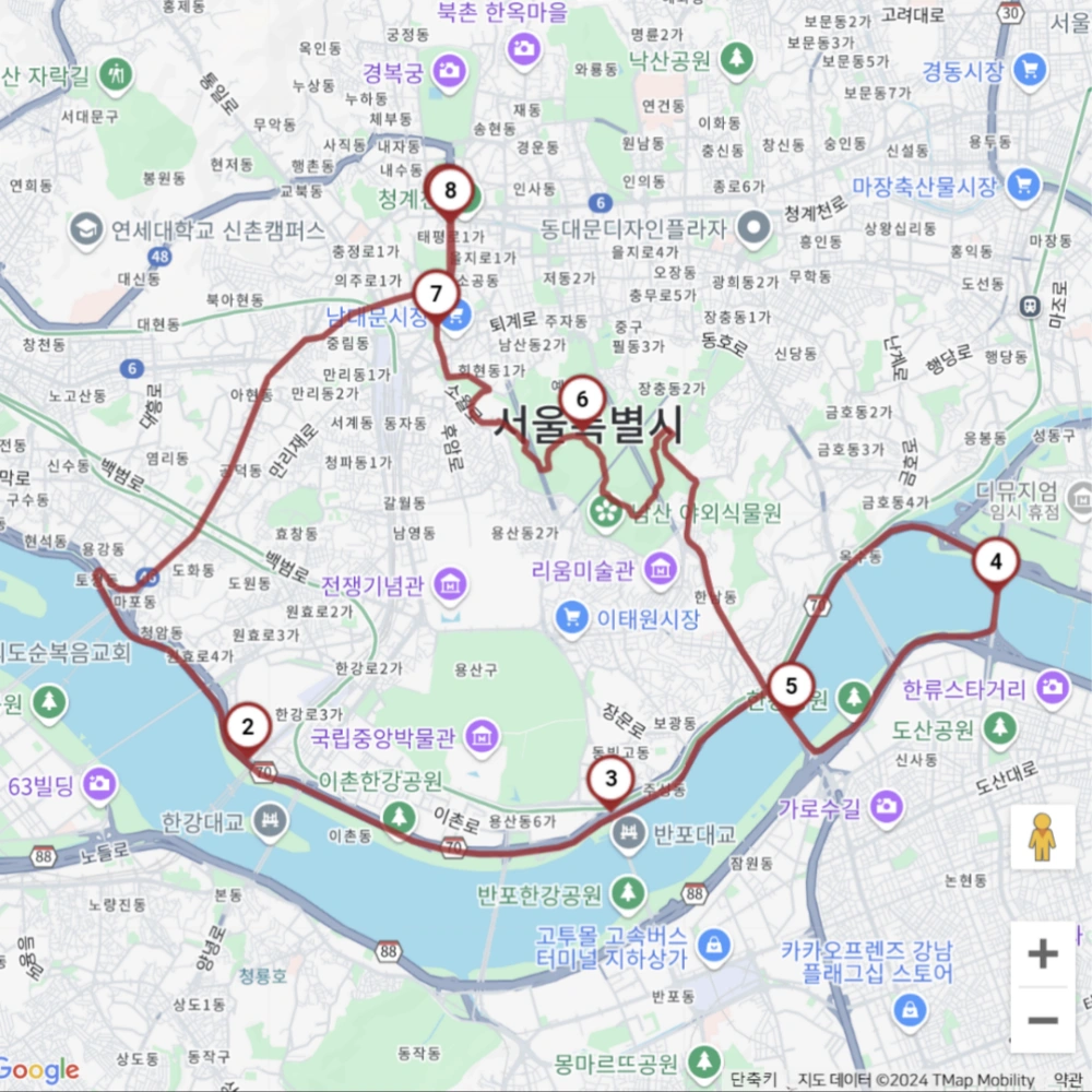 서울-시티투어버스-코스-노선도
