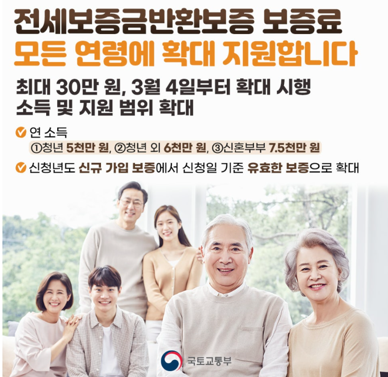 국토교통부-전세보증금반환보증-보증료-지원사업-신청방법-서류