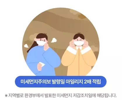 알뜰교통카드+미세먼지주의보+발령일+마일리지+2배적립+혜택