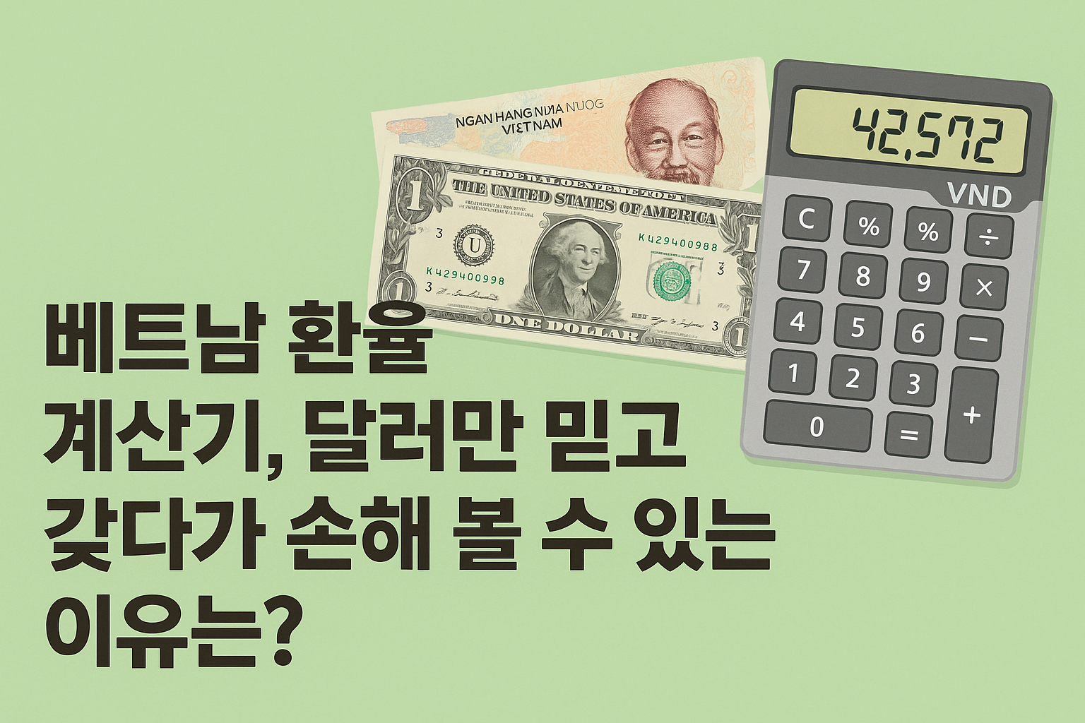 베트남 환율 계산기, 달러만 믿고 갔다가 손해 볼 수 있는 이유는?
