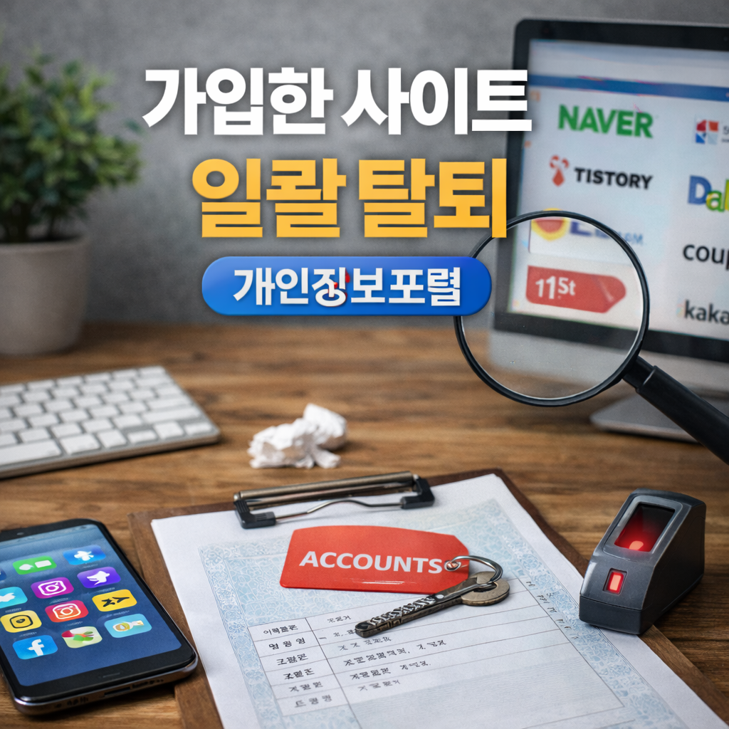 가입한 사이트 일괄 탈퇴 개인정보포털 사용