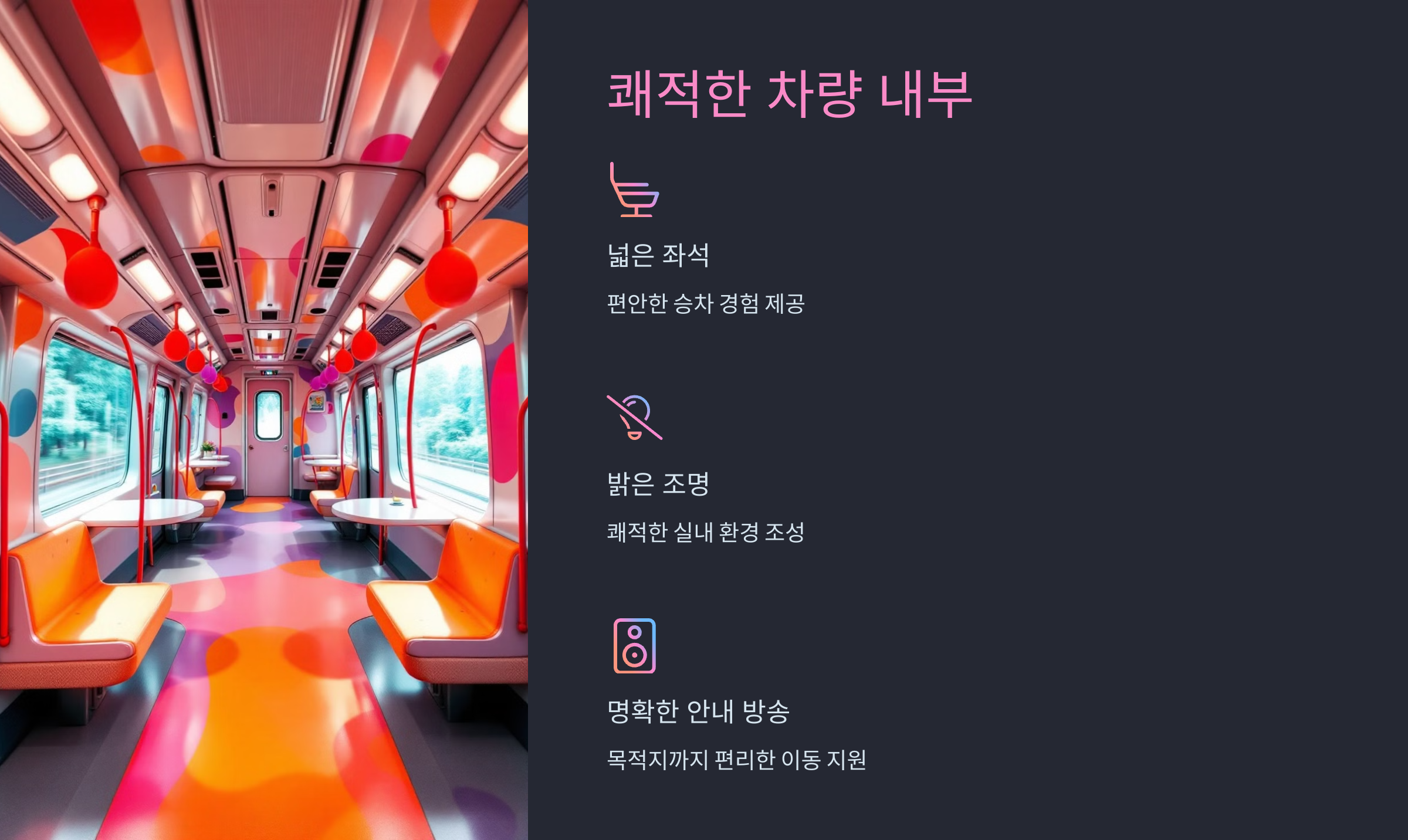 쾌적한 차량 내부