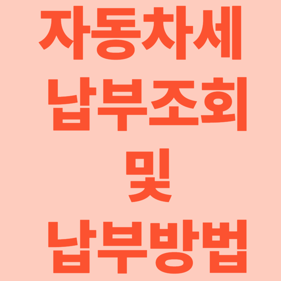 2025 자동차세 납부조회 및 납부방법 총정리 (위택스, 카드납부 포함)