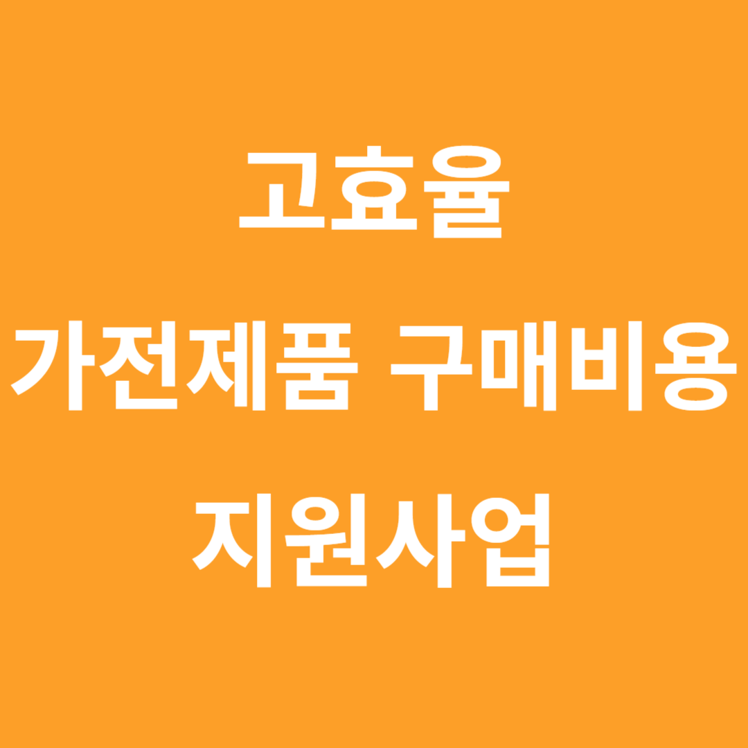 고효율 가전제품 구매비용 지원사업