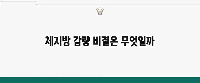 체지방 줄이는 법: 식단, 운동, 영양제 꿀팁 총정리