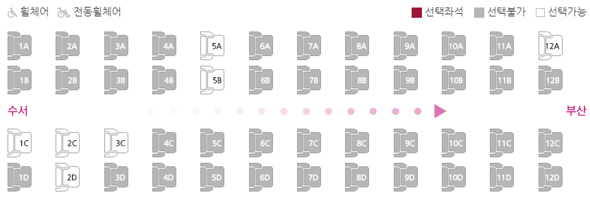 SRT 좌석 배치도
3