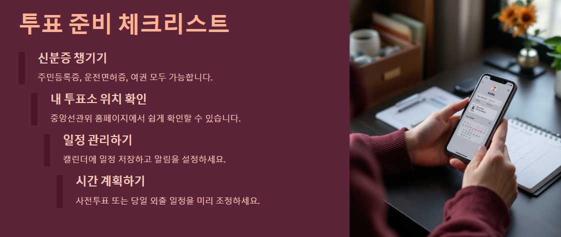 &quot;투표 준비 체크리스트&quot;
대선 투표시 챙길것들