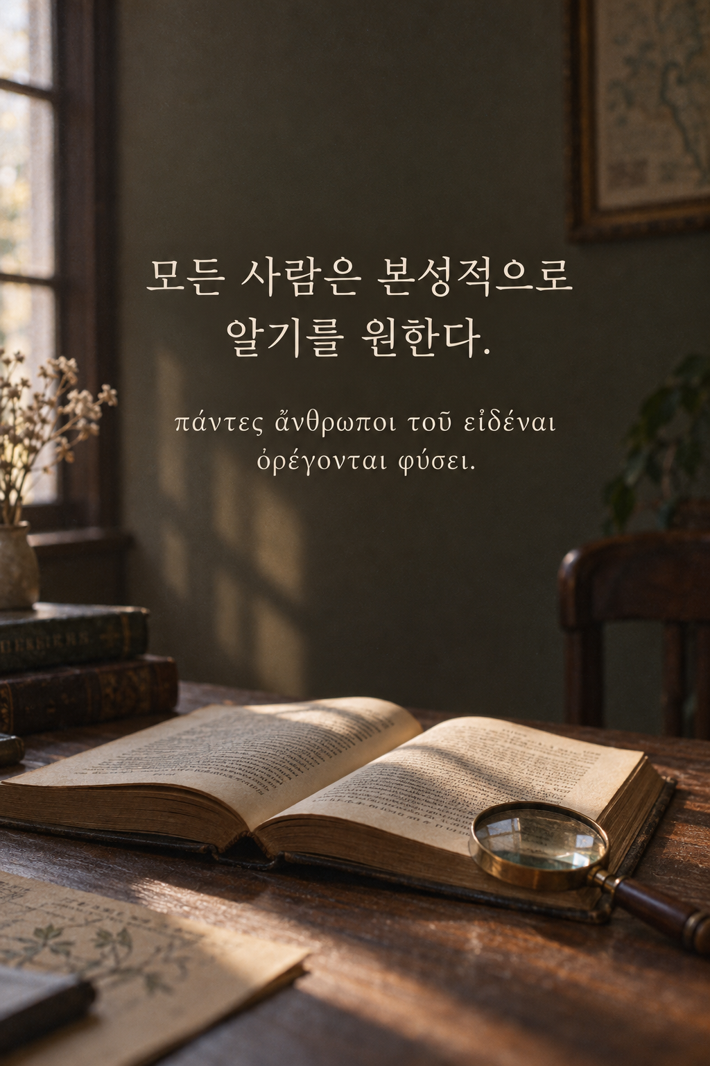 아리스토텔레스 명언 1 — 모든 사람은 본성적으로 알기를 원한다. — 아날로그 필름
