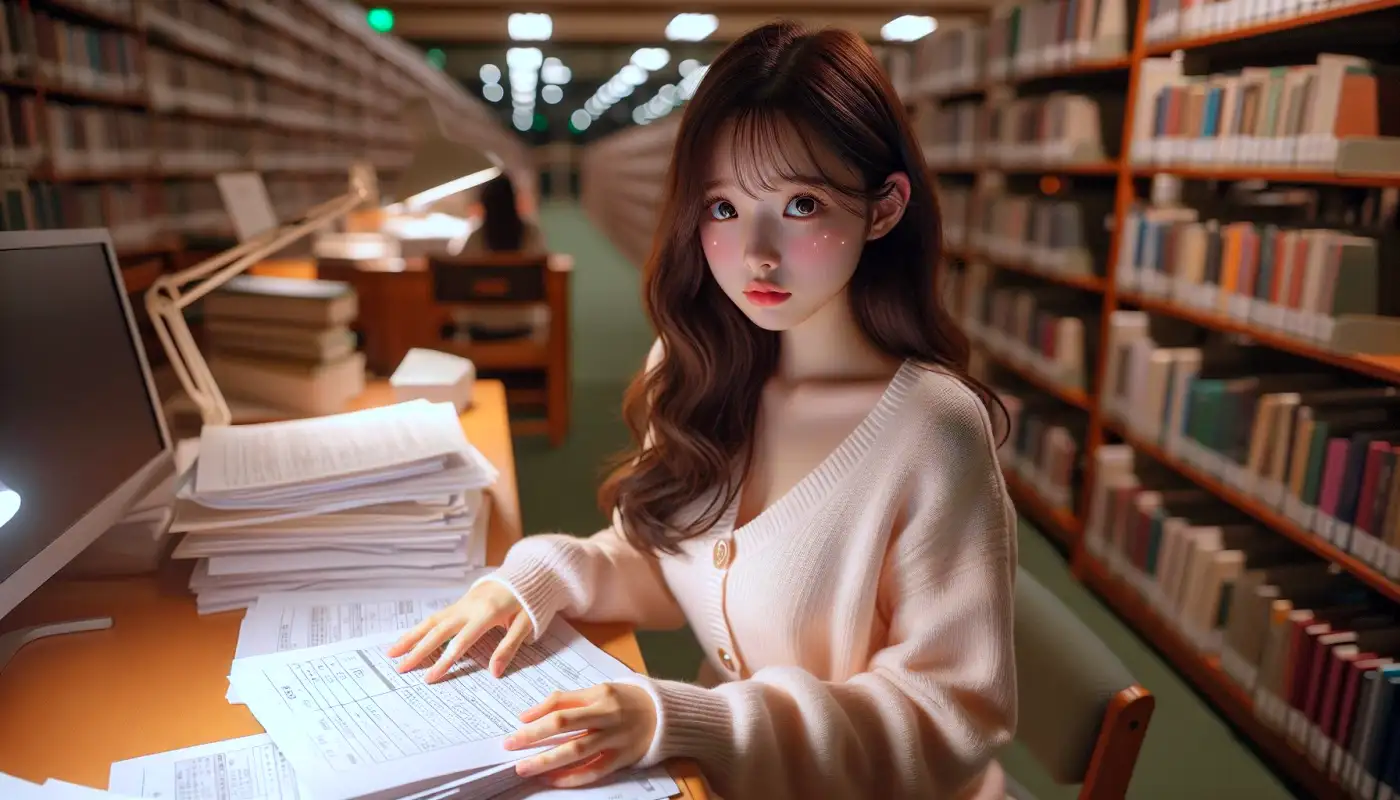 자소서-성격-장단점-예시를-참고해서-글쓰기하는-여성의-모습