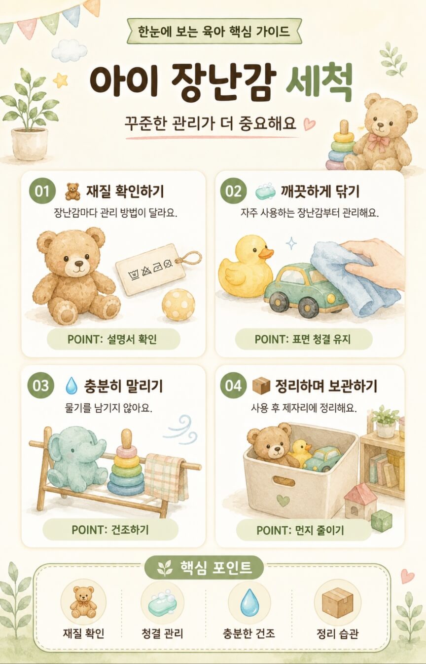 장난감도 종류에 따라 관리 방법