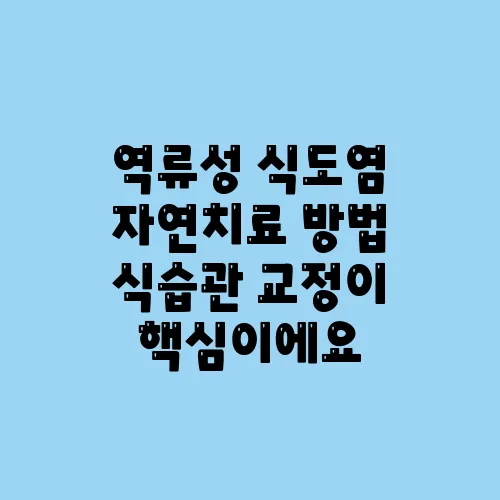 역류성 식도염 자연치료 방법 식습관 교정이 핵심이에요