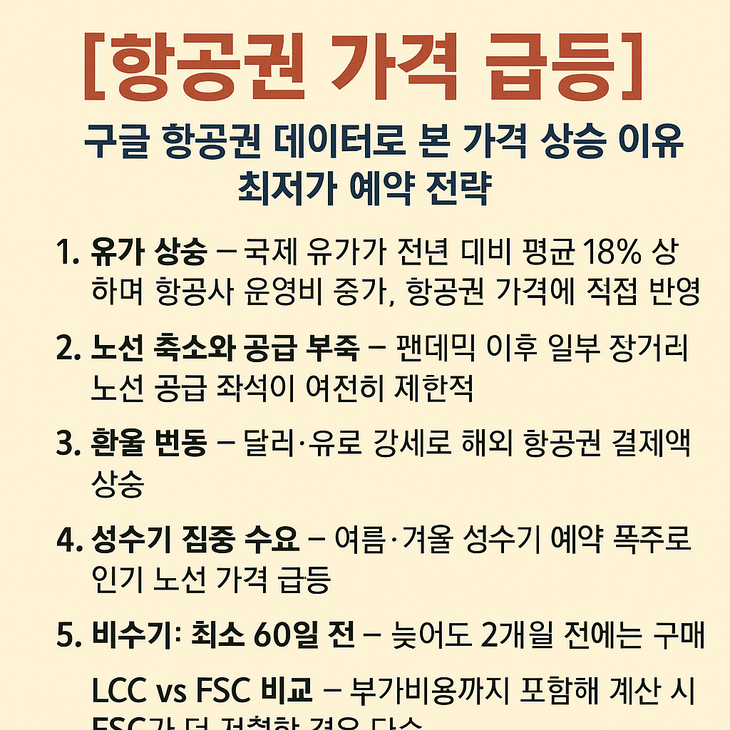 구글 항공권 데이터로 본 가격 변동 패턴