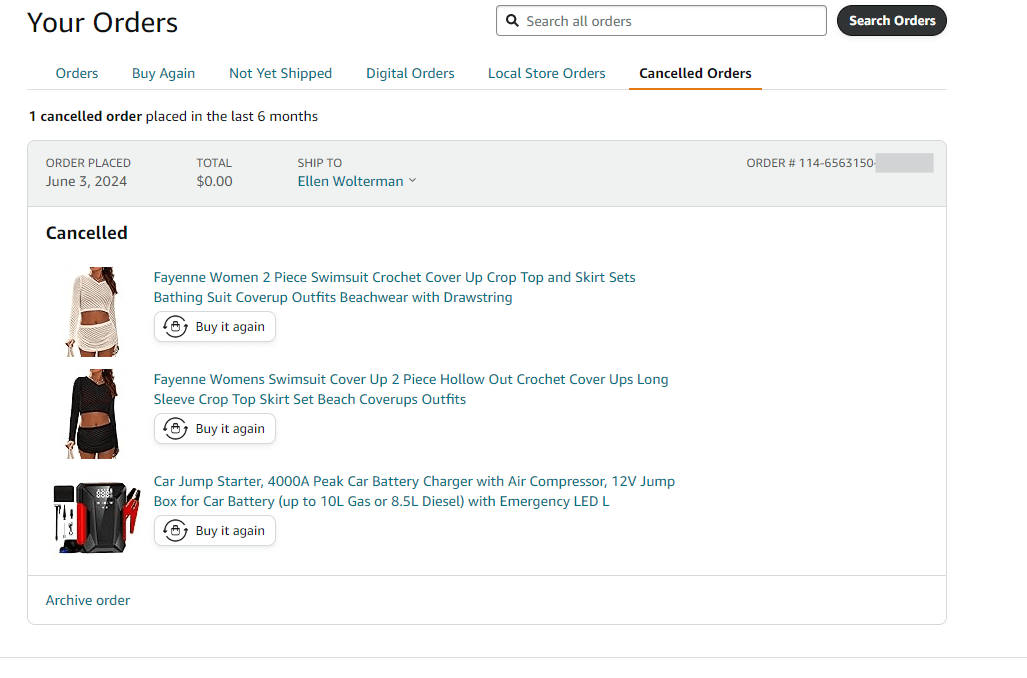 두 번째 아마존 구입내역