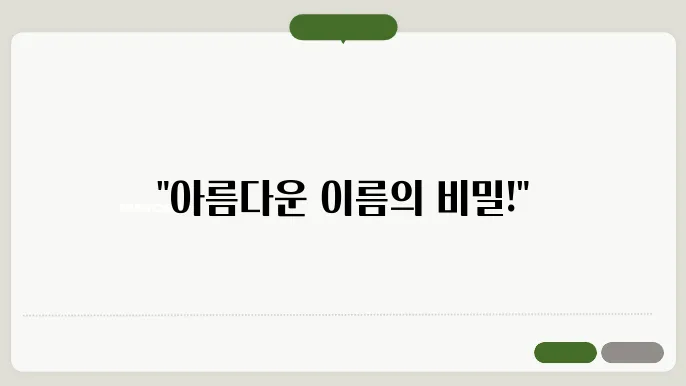 아름다운 이름, 작명 상호명 이름 짓기 추천 정보 총정리