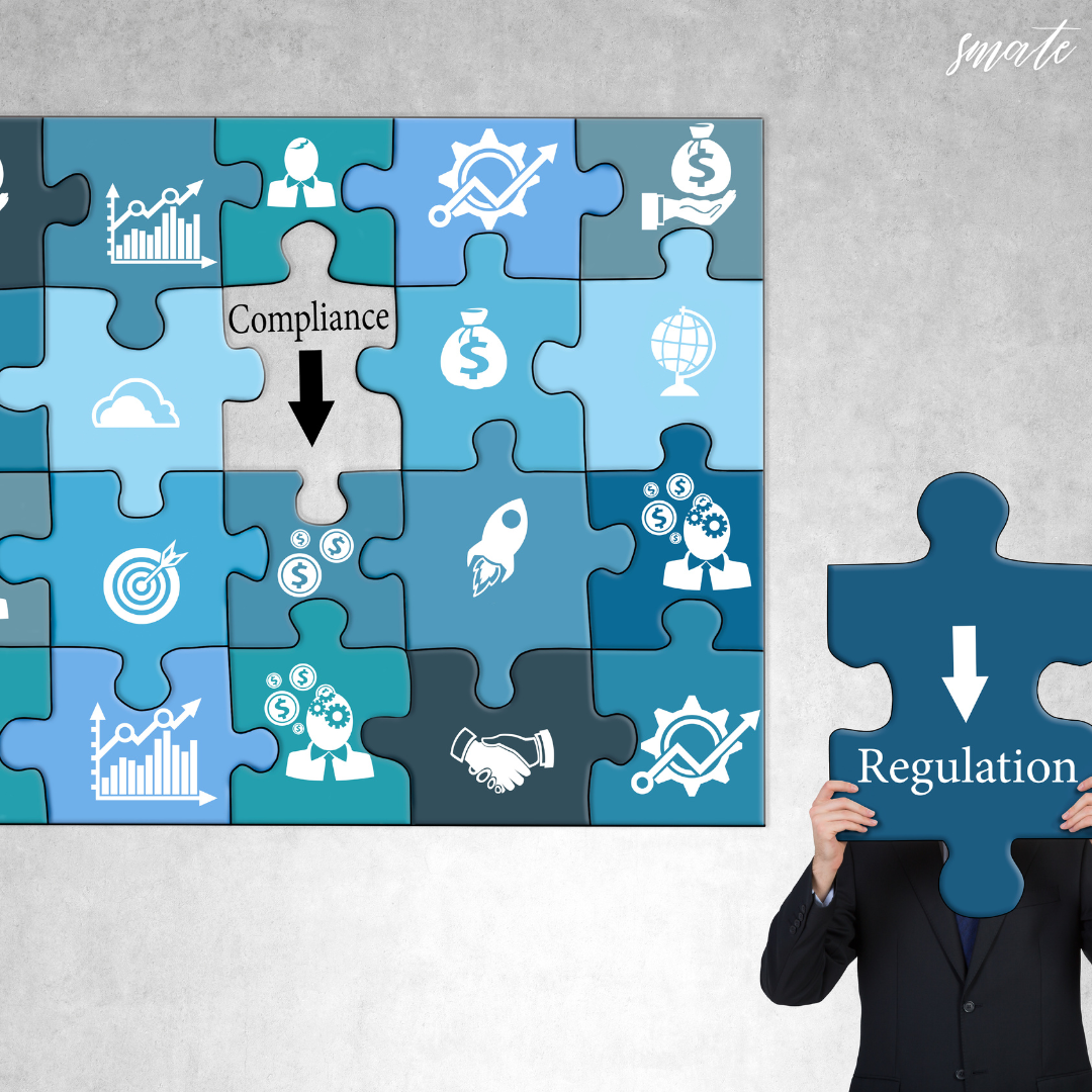 "규제"라는 라벨이 결합은 조각을 결합한 사람들과 함께 규정 준수 및 대규모 개념을 가능하게 하는 퍼즐 조각입니다.