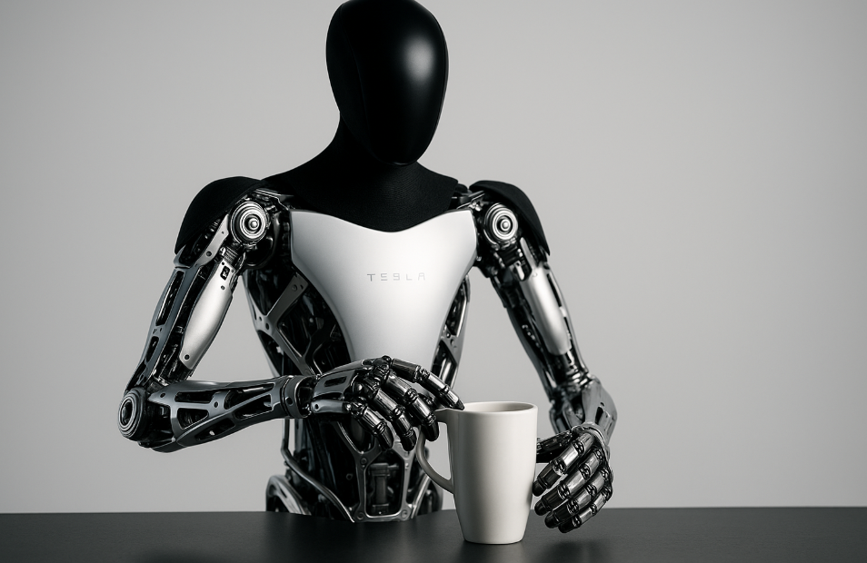 옵티머스가 컵을 집는 모습