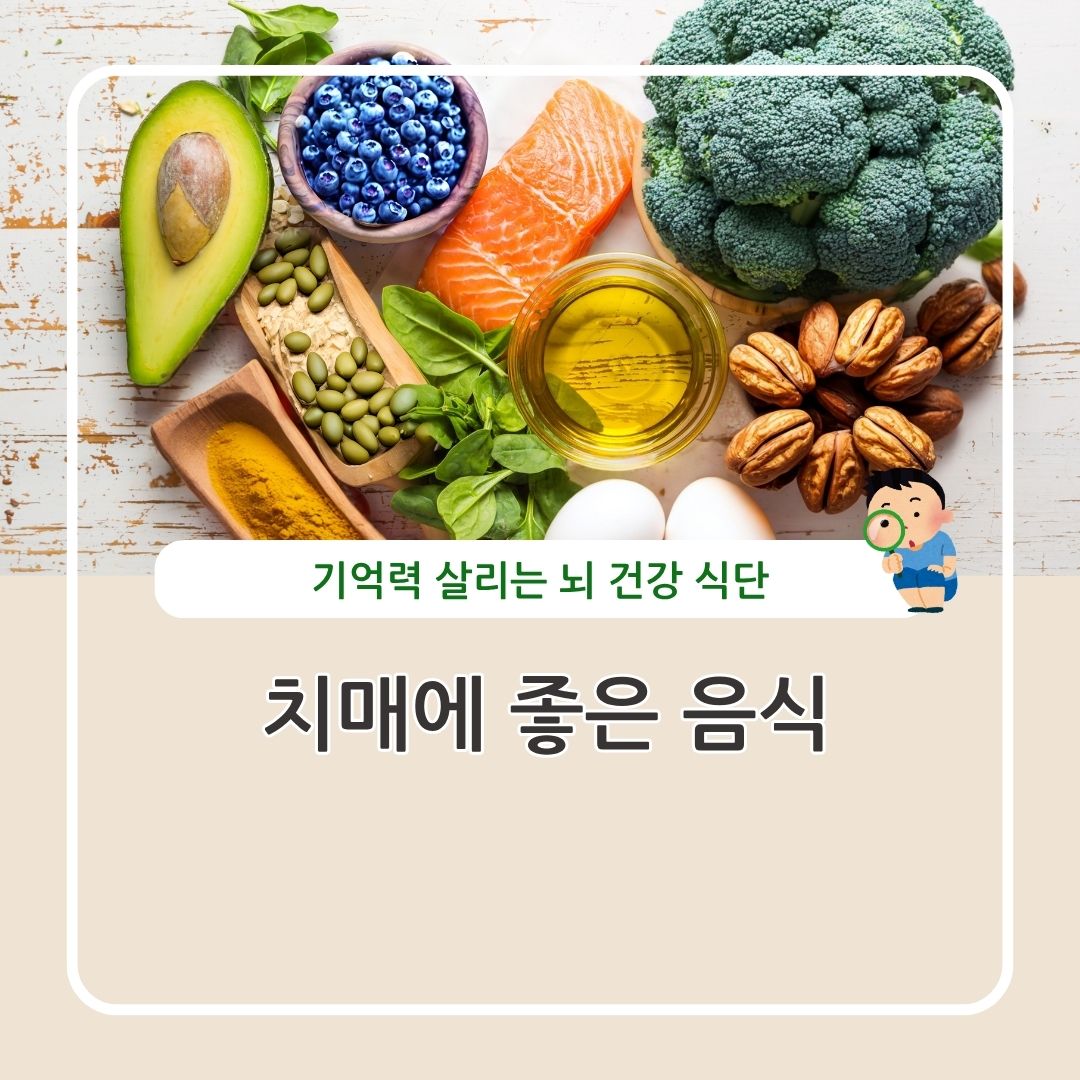치매에 좋은 음식 _ 호두,브로콜리,블루베리, 연어, 강황,아보카도,올리브유