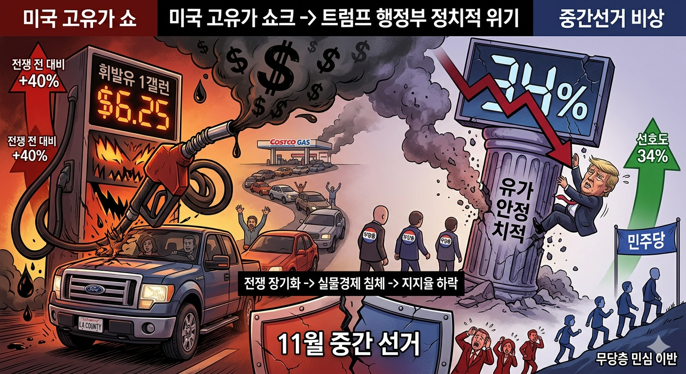 미국 고유가 쇼크 (유가 폭등, 트럼프 지지율, 중간선거)