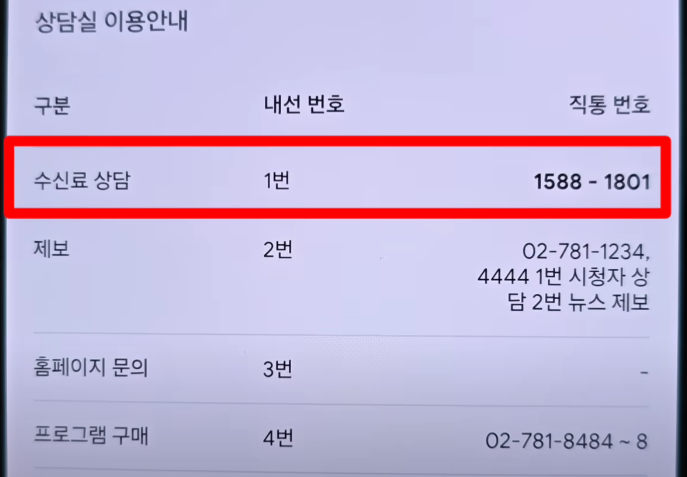 KBS수신료 전화