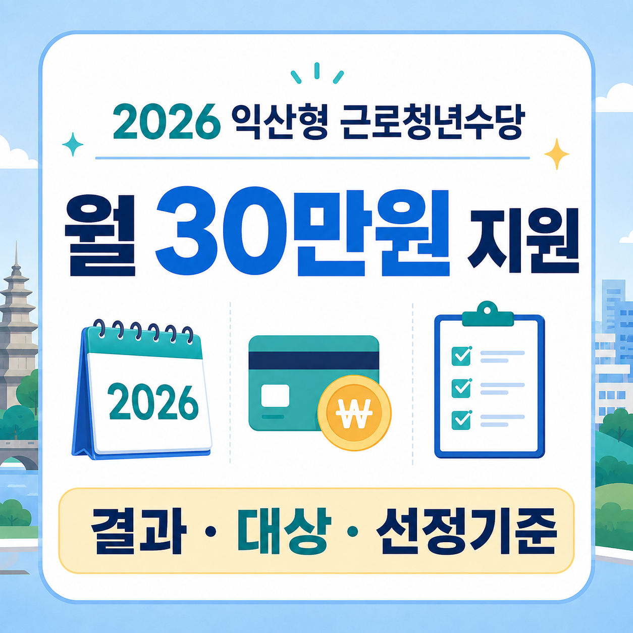 2026 익산형 근로청년수당 월30만원 지원 대상 선정결과 안내
