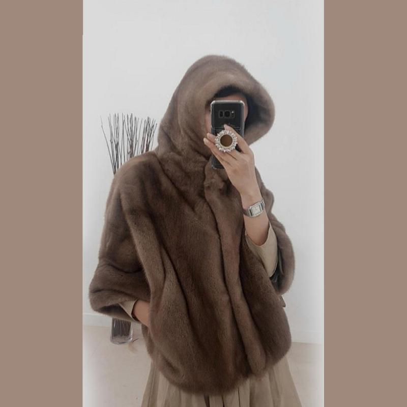 밍크 코트 모피 자켓 르베 오브제 후드 파스텔 모피 백화점 고급 여성 의류 쇼핑몰