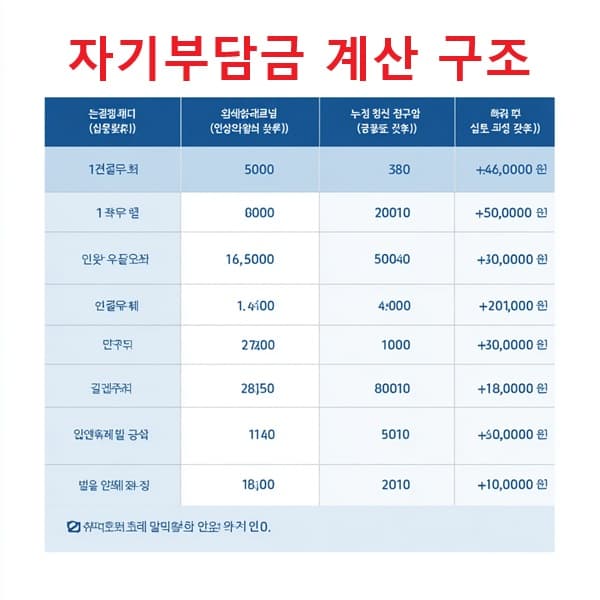 실손보험 통원 보장 자기부담금 계산 구조 이미지