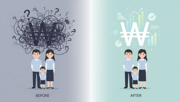 한국 거주자와 비거주자의 상속세 부담 차이를 나타내는 시각적 인포그래픽. 거주자는 명확한 혜택을, 비거주자는 혼란과 부담을 겪을 수 있음을 보여줍니다.