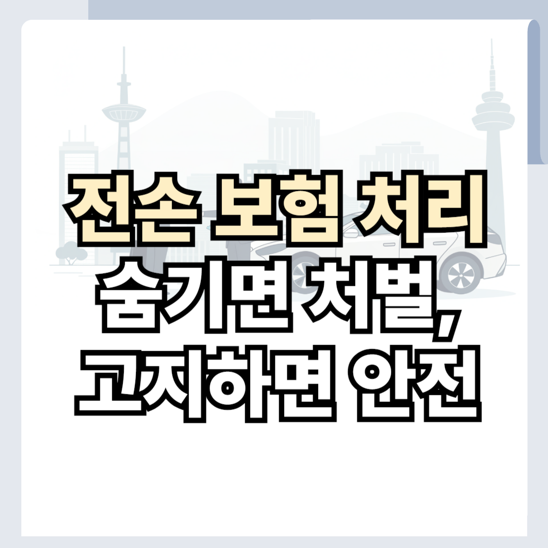 전손 보험 처리 이력 숨기면 생기는 일