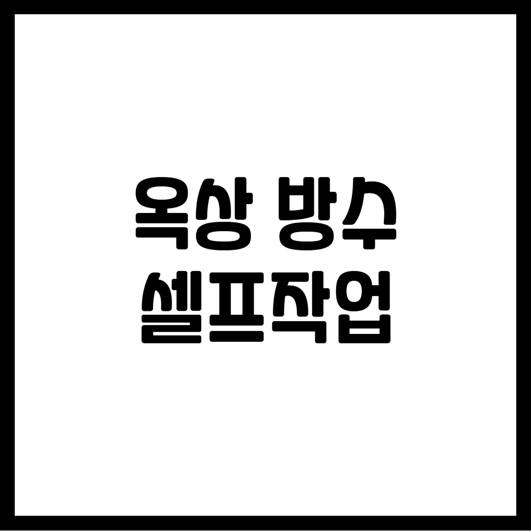 옥상 방수 셀프작업