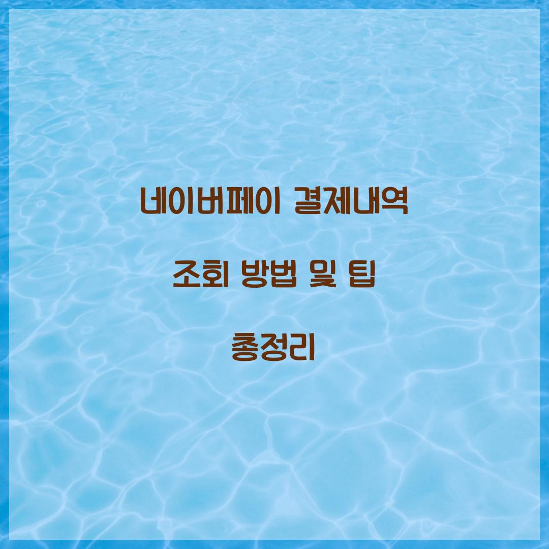 네이버페이 결제내역 조회