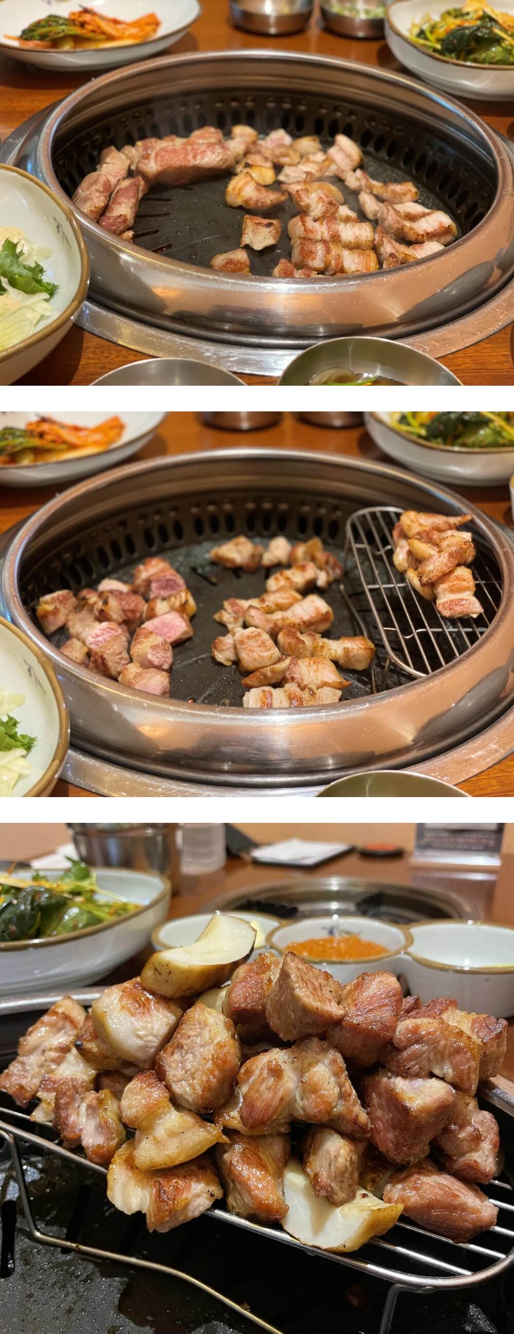 금고깃집-눈꽃목살-굽는-모습