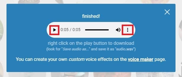 변조된 음성 재생